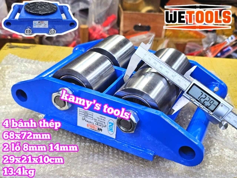 Con rùa chuyển hàng bánh sắt CRA-4 6 tấn Wetools 4 bánh xe di chuyển nâng hạ máy móc