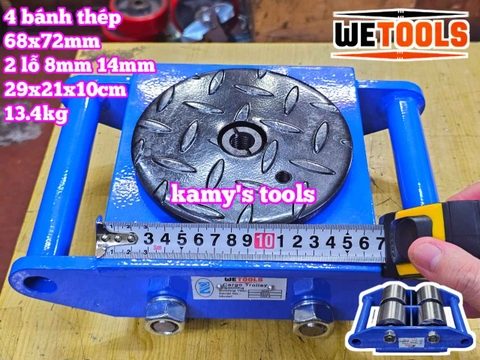 Con rùa chuyển hàng bánh sắt CRA-4 6 tấn Wetools 4 bánh xe di chuyển nâng hạ máy móc