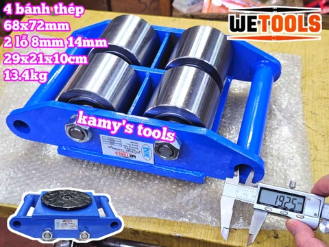 Con rùa chuyển hàng bánh sắt CRA-4 6 tấn Wetools 4 bánh xe di chuyển nâng hạ máy móc