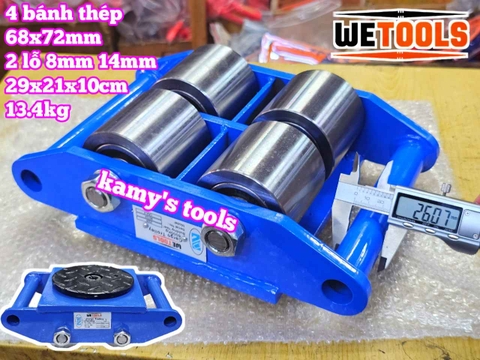 Con rùa chuyển hàng bánh sắt CRA-4 6 tấn Wetools 4 bánh xe di chuyển nâng hạ máy móc