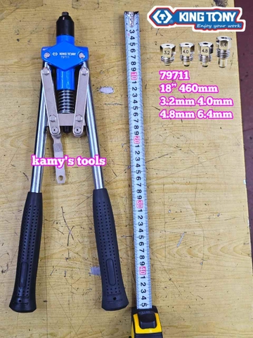 Kìm bấm rút đinh rive Kingtony 79711 dài 18 inch 460mm cỡ 3.2mm 4mm 4.8mm 6.4mm