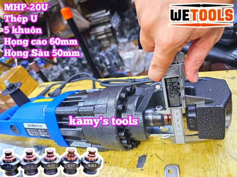 Máy đột lỗ thủy lực điện MHP-20 công suất 1800w miệng rộng đột sắt thép U