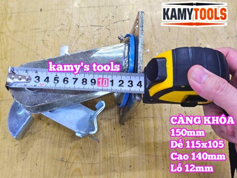 Đế càng bánh xe XOAY KHÓA loại dày 6mm cho bánh xe 150mm Kamytools KMT-38150A