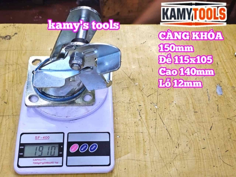 Đế càng bánh xe XOAY KHÓA loại dày 6mm cho bánh xe 150mm Kamytools KMT-38150A
