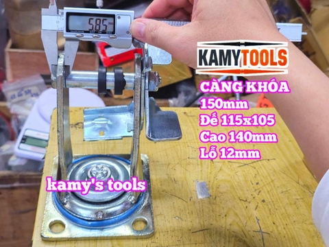Đế càng bánh xe XOAY KHÓA loại dày 6mm cho bánh xe 150mm Kamytools KMT-38150A