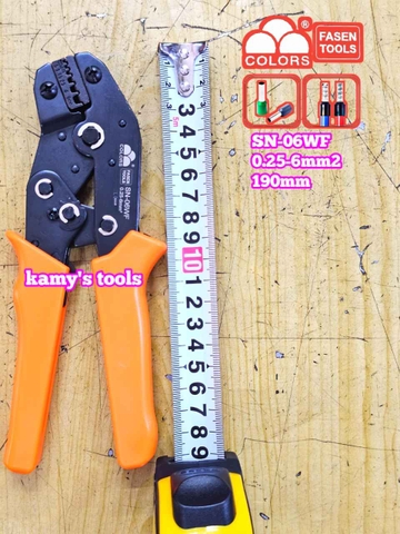 Kìm bấm cos pin tròn rỗng Fasen SN-06WF 0.25-6mm2 dài 190mm