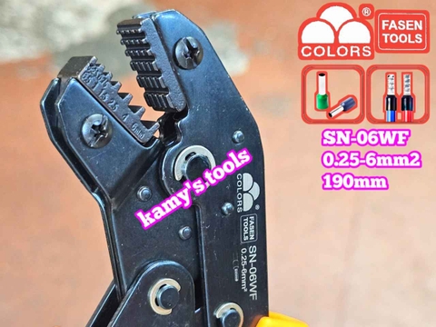 Kìm bấm cos pin tròn rỗng Fasen SN-06WF 0.25-6mm2 dài 190mm