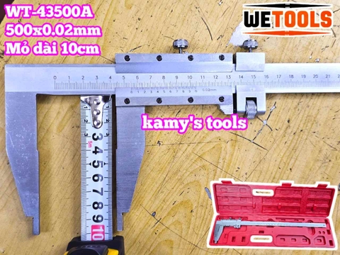 Thước kẹp cơ khí 500mm x 0.02mm mỏ cặp dài 10cm thước cặp Wetools WT-43500A
