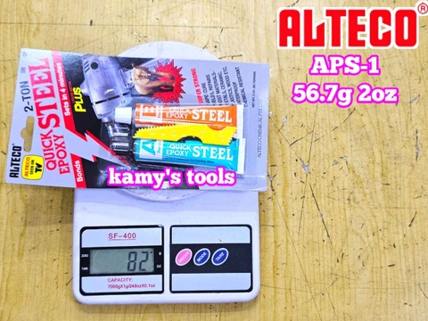 Keo AB 2 thành phần Alteco Quick Epoxy Steel Plus 56.7g siêu dính trên kim loại, nhựa, gỗ, gốm sứ