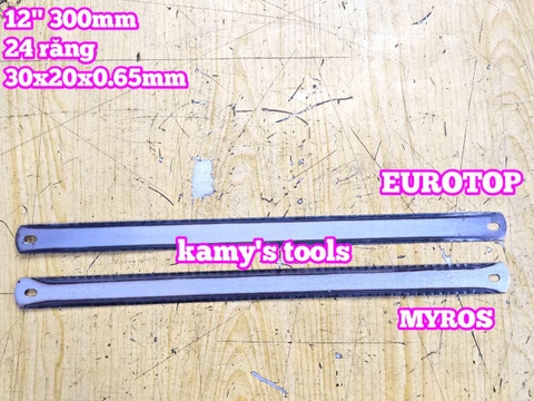 Lưỡi cưa sắt 2 mặt 24 răng dài 12 inch 300mm MYROS SPECIAL và EUROTOP SPECIAL