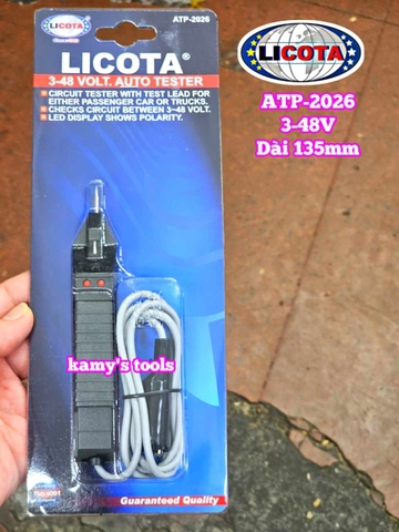 Bút thử điện xe máy ô tô Licota ATP-2026 dãi đo 3V-48V dài 135mm
