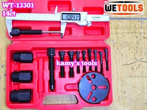 Dụng cụ tháo mặt hít lốc điều hòa ô tô 14 chi tiết, vam cảo mặt hít điều hòa Wetools WT-13301