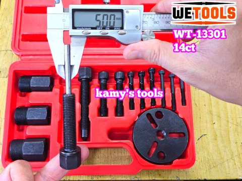 Dụng cụ tháo mặt hít lốc điều hòa ô tô 14 chi tiết, vam cảo mặt hít điều hòa Wetools WT-13301