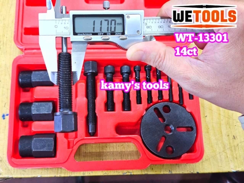 Dụng cụ tháo mặt hít lốc điều hòa ô tô 14 chi tiết, vam cảo mặt hít điều hòa Wetools WT-13301
