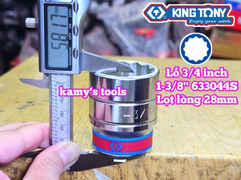 Đầu tuýp trắng 3/4 inch Kingtony 12 cạnh 1-5/16, 1-3/8, 1-7/16, 1-9/16, 1-5/8, 633042S 633044S 633046S 633050S 633052S