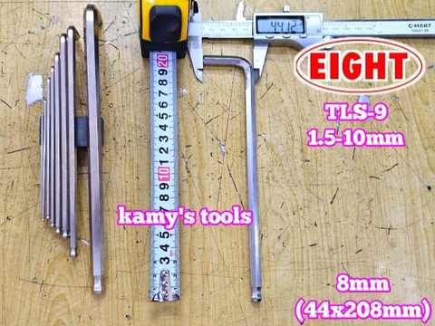 Bộ lục giác bi 9 chi tiết 1.5-10mm Eight TLS-9 (không có chữ N)