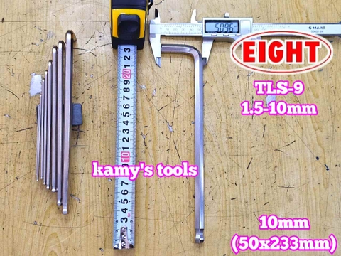 Bộ lục giác bi 9 chi tiết 1.5-10mm Eight TLS-9 (không có chữ N)