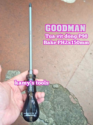 Tua vít đóng Goodman bake PH2 dẹp 6mm dài 150mm P98+6x150 P98-6x150