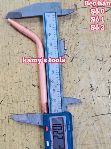 Béc hàn gió đá cổ cong dài 100mm số 0 số 1 số 2 Wetools WT-2500 WT-2501 WT-2502