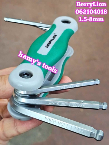 Bộ lục giác xếp gọn bỏ túi 8 chi tiết 1.5-8mm BerryLion 062104018
