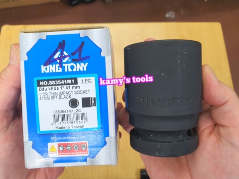 Đầu tuýp đầu khẩu đen dài lục giác dài 80mm Kingtony 1 inch 36mm 38mm 41mm 883536M 883538M 883541M