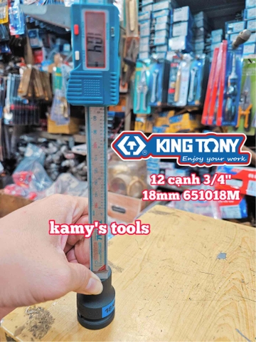 Đầu tuýp 3/4 inch 12 cạnh Kingtony 18mm 651018M