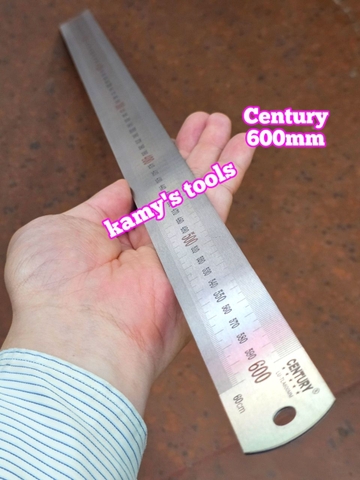 Thước lá inox Century 600mm (60cm) 2 hệ inch và mét bản 30mm dày 1mm