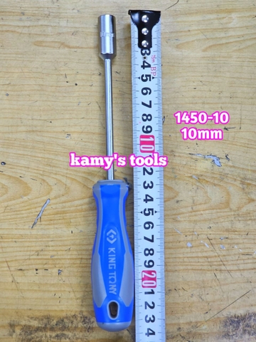 1450-10 Tua vít cán vặn ốc đầu tuýp lục giác Kingtony 10mm thân dài 125mm luôn cán 235mm