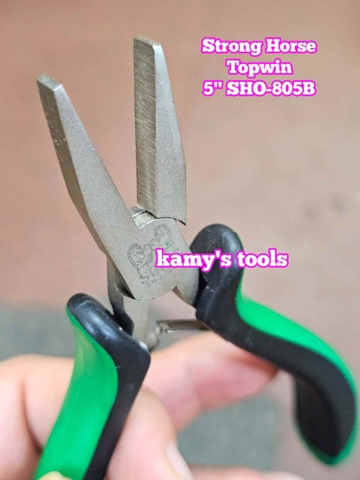 Kìm mũi dẹp bằng không răng 5 inch 125mm SHO-805B Strong Horse Topwin