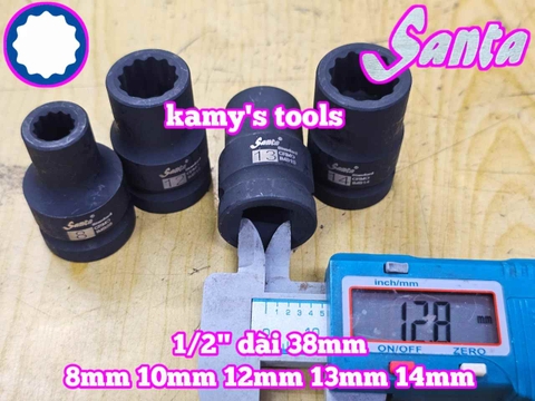 Đầu tuýp 1/2 inch 12 cạnh Santa 8mm 10mm 12mm 13mm 14mm IMB608 IMB610 IMB612 IMB613 IMB614