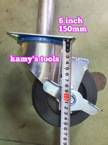 Bánh xe giàn giáo có khóa bánh cao su đặc 6 inch 150mm xoay 360 độ