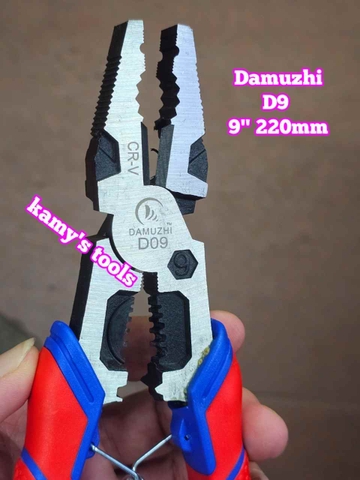Kìm điện tuốt dây bấm cos trợ lực 9 inch 220mm DAMUZHI DMZ-D9