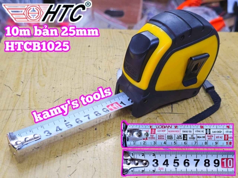 Thước cuộn thước rút thước kéo 10m 10 mét bản 25mm HTC HiLock-25 model HTCB1025 tự động khóa