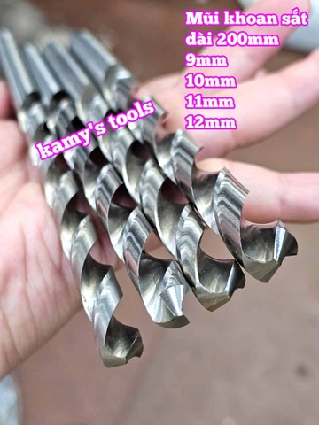 Mũi khoan sắt dài 200mm cỡ 9mm 10mm 11mm 12mm Wetools WT-232009 WT-232010 WT-232011 WT-232012