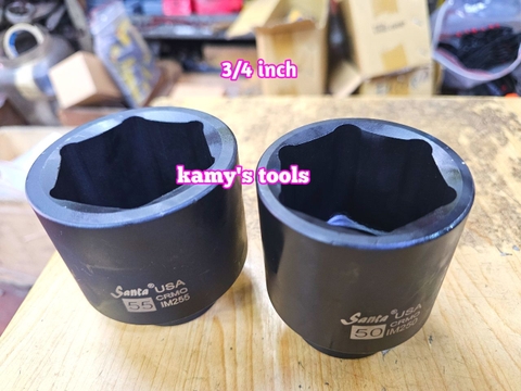 Đầu tuýp 3/4 inch dài 80mm Santa thép Cr-mo 46mm 48mm 50mm 55mm IM246 IM248 IM250 IM255