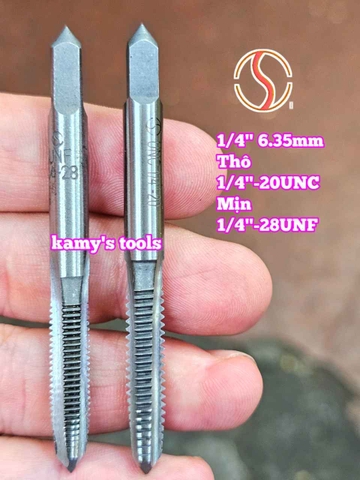 Bộ taro hệ inch tạo ren trong 1/4 inch (6.35mm) Shanghai bước ren thô và mịn 1/4-20 UNC 1/4-28 UNF