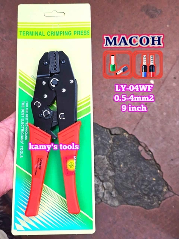 Kìm bấm cos pin tròn rỗng Mahco LY-04WF dài 9 inch 0.5-4mm2