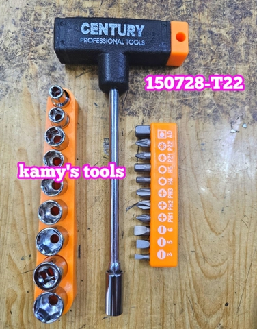 Bộ tuýp đa năng chữ T 22 món Century 150728-T22, bộ tuýp vít