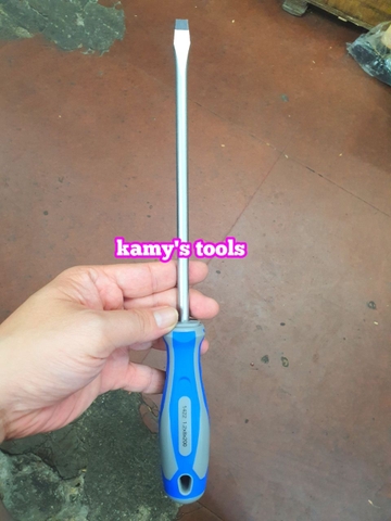 Tua vít dẹp cán cao su 8mm dài 200mm Kingtony model 14220808