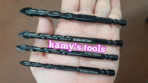 Mũi khoan đa năng (Gạch men, kính, tường, gỗ) đầu 4 cạnh thép cao cấp Winshine (bán lẻ từng cây)