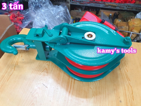 Ròng rọc đôi 3 tấn, puly sắt đôi 3 tấn 7 inch 175mm, puly 2 rãnh 3 tấn
