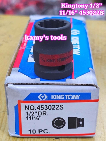 Đầu tuýp 1/2 inch bông 12 cạnh đen Kingtony 11/16 inch 453022S 3/4 inch 453024S