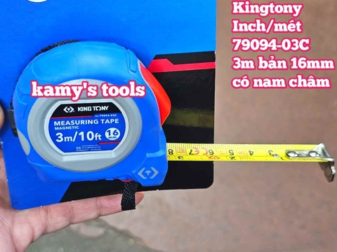 Thước cuộn thép 3m bản 16mm Kingtony model 79094-03C tự động khóa 2 hệ