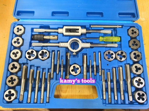 Bộ taro bàn ren 40 chi tiết ta rô ren hợp kim thép siêu cứng và bền hơn hộp nhựa mica