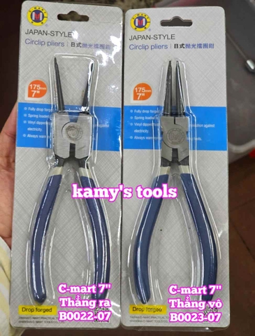 Kìm mở phe C-mart dài 7 inch 175mm thẳng ra B0022-07 thẳng vô B0023-07