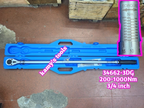 Cần siết lực Kingtony 3/4 inch 34662-3DG 200-1000Nm dài 1238mm 24 răng