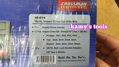Bộ tua vít đóng 13 mũi Crossman 48-014, bộ tô vít đóng