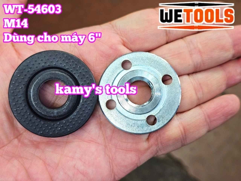 Ốc hãm máy mài bộ tán mài mặt bích kẹp đĩa cắt lưỡi đá mài M14 cho máy mài góc 150mm Wetools WT-54603
