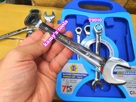 Bộ 7 cờ lê vòng miệng tự động C-mart model T0010 8mm 10mm 12mm 13mm 14mm 17mm 19mm