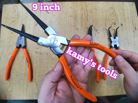Kìm Mở Phe Asaki 9 inch 225mm Cong Thẳng Bóp Vào Bung Ra AK-8330 AK-8344 AK-8337 AK-8351